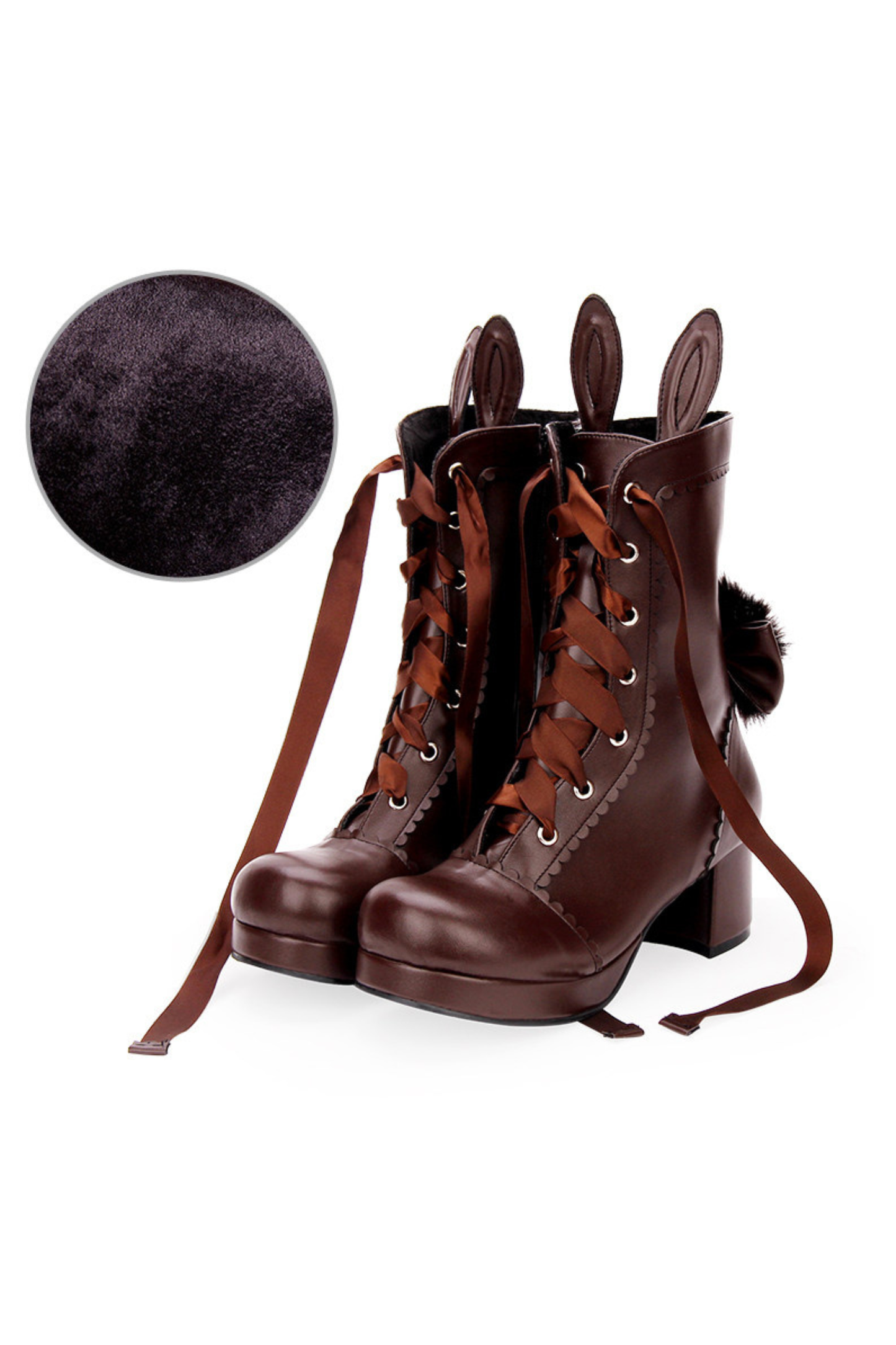 Lolita Bunny Ears Ribbon Boots