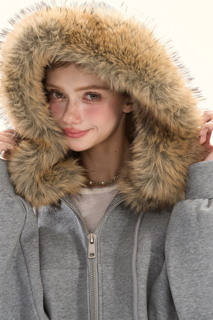 ファーフーデッドダウンジャケット