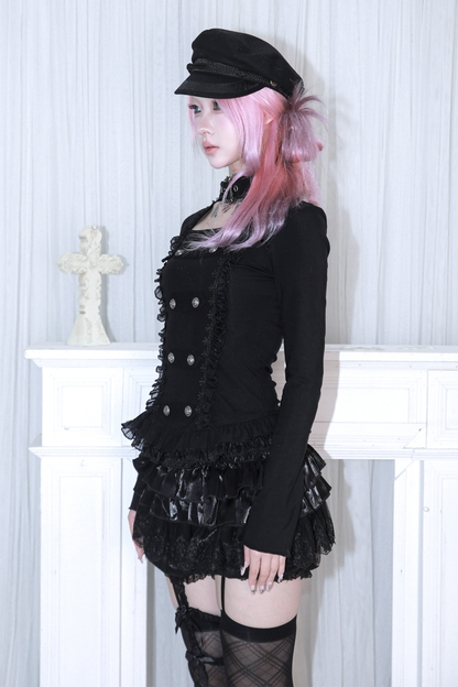 ホルターネックダブルブレストトップス