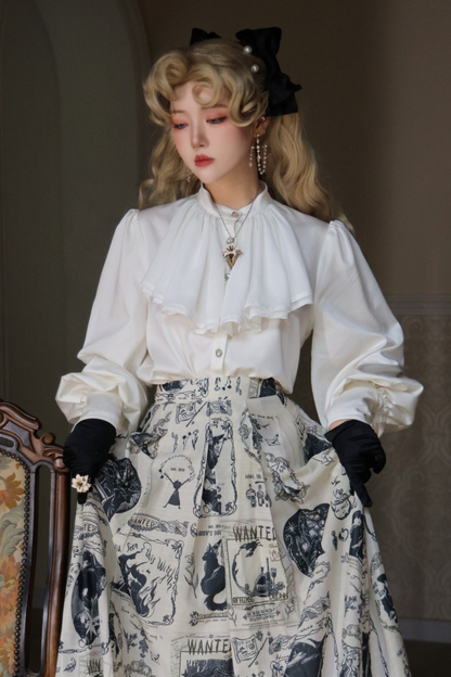 Elegant Satin Puff Sleeve Blouse