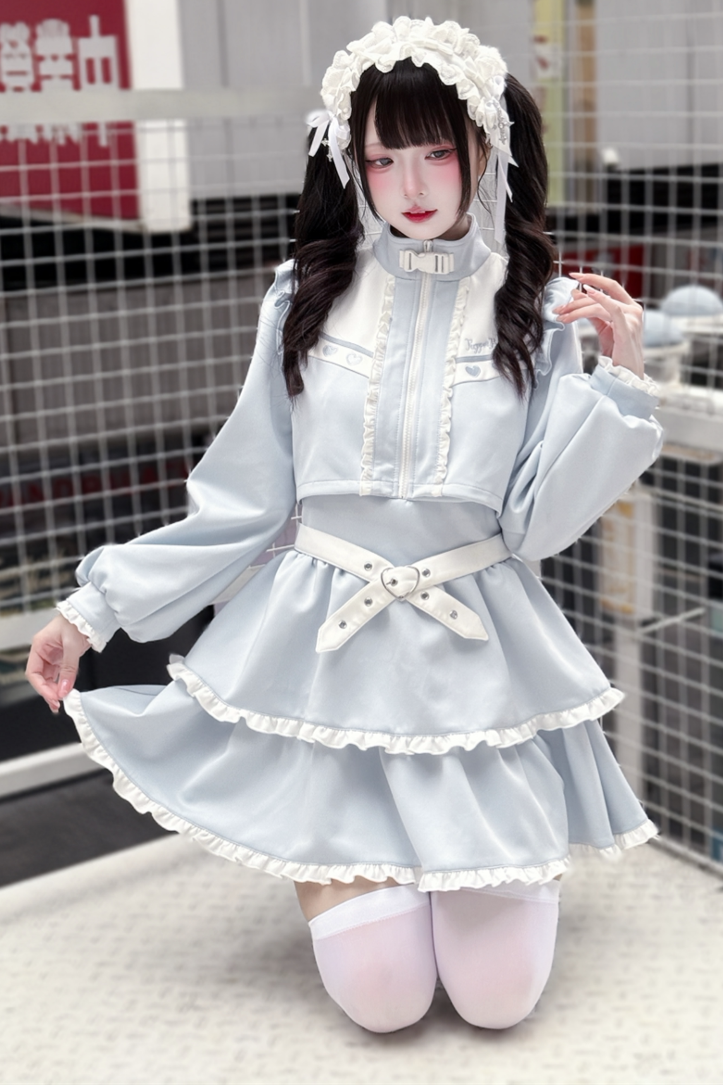 Aqua Dark Kawaii Kleid