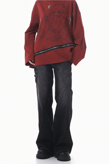 Washed Smoked Straight Leg Pants