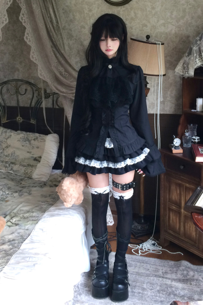 Gothic Elegant Shirt + Skirt