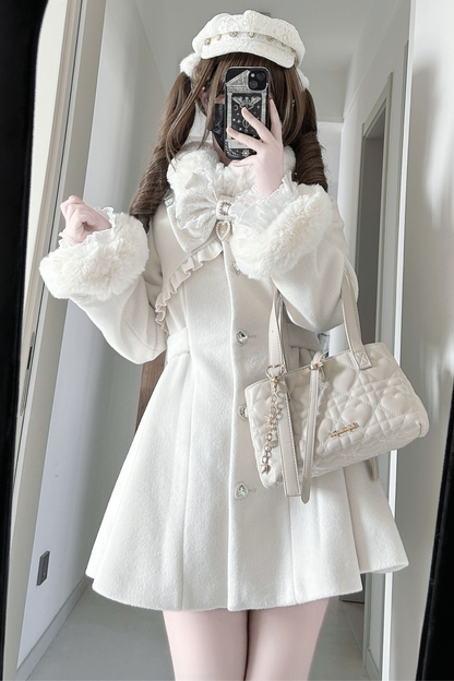 リボンウエストマークフレアコート