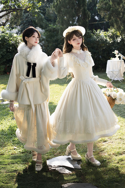 Rouge Snow Fishtail Dress + Flared Dress + Hat + Clip