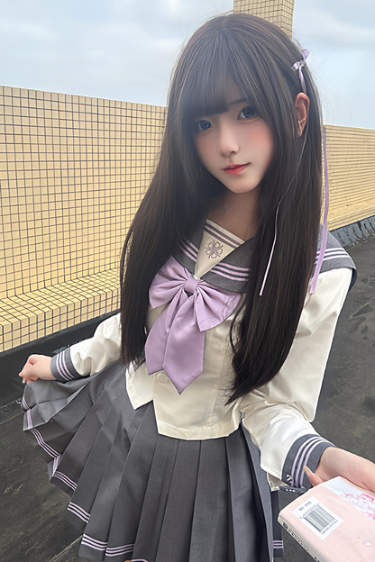 Haut marin Star Mist + Jupe + Ruban