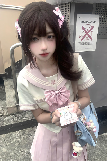 粉彩水手服上衣+裙子+絲帶