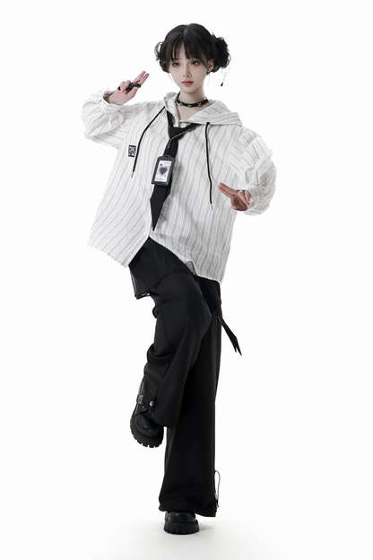 ストライプカップルガールフレンドチャイナセットアップ