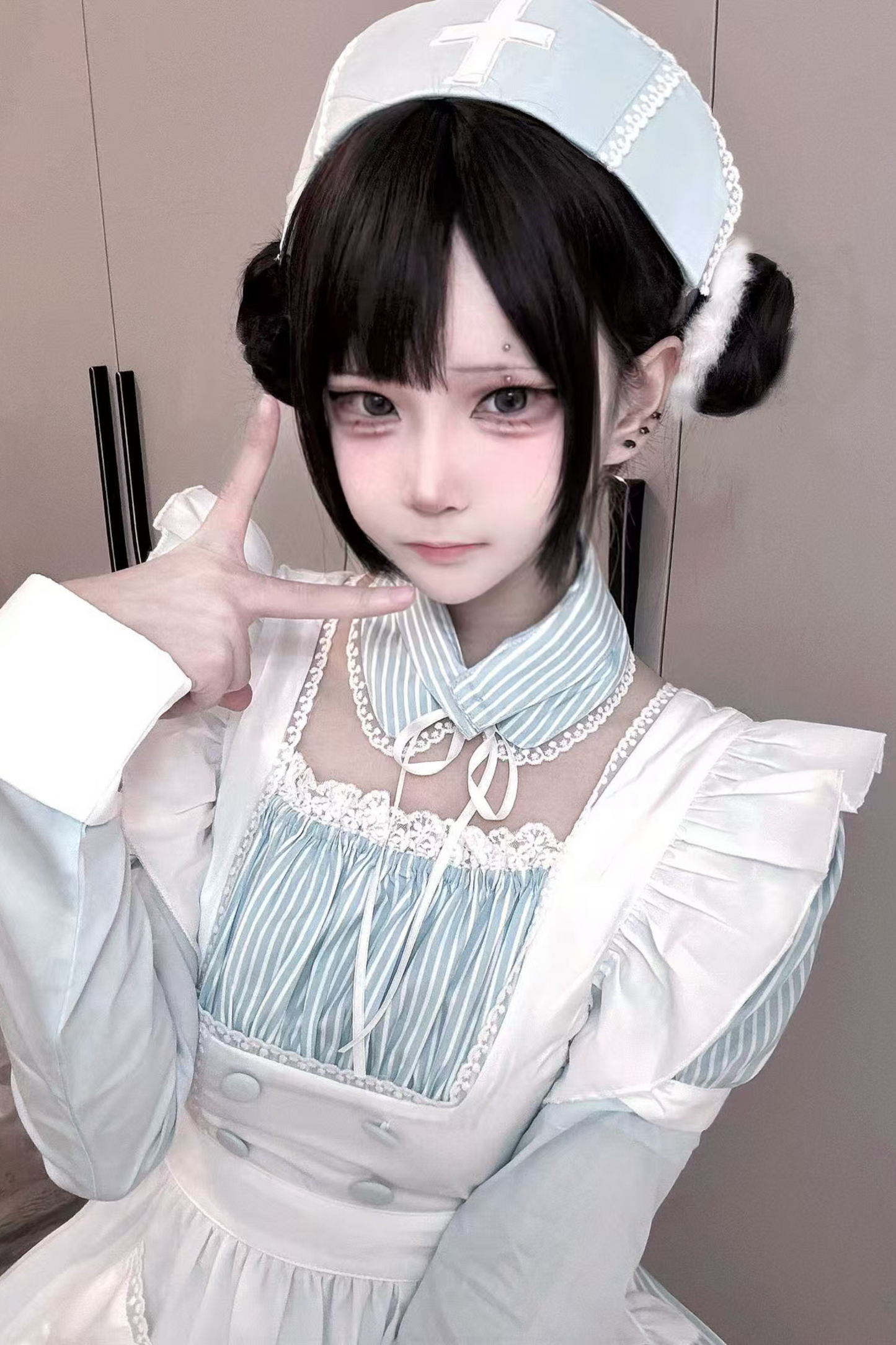 Angel Aqua Maid Apron Dress + Nurse Hat