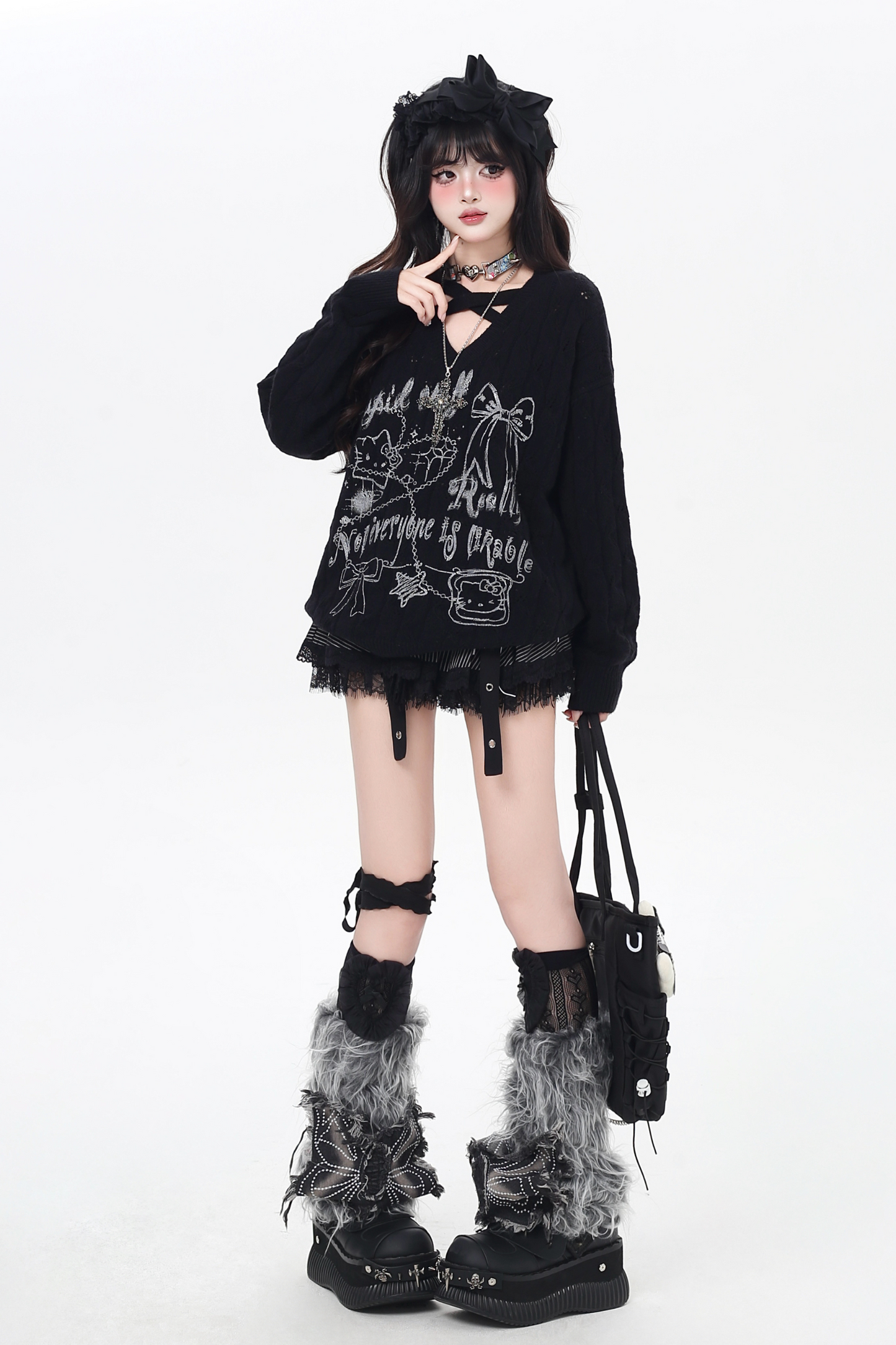 クロスストラップオーバールーズトップス