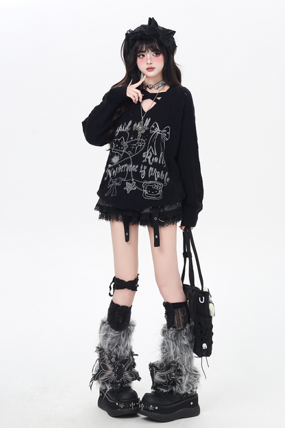 クロスストラップオーバールーズトップス