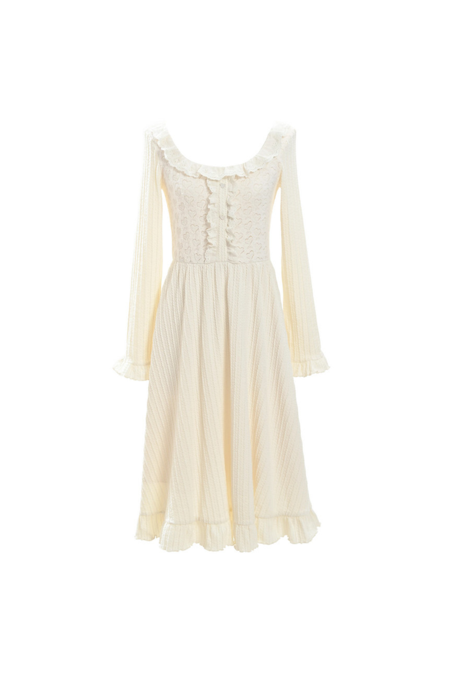 レーススクエアネックフェアリードレス