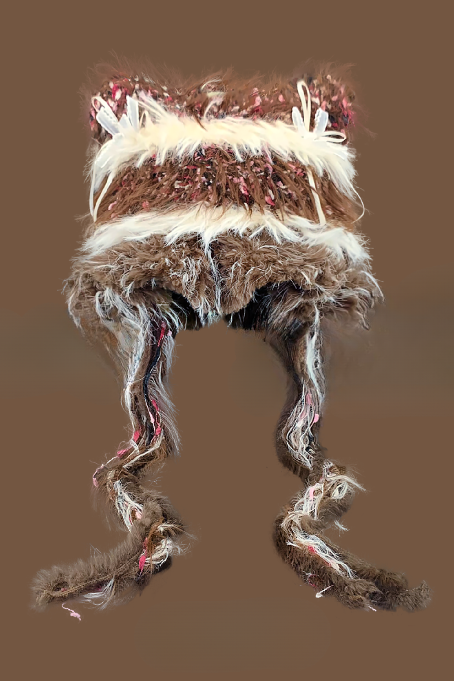 猫耳ファーフェイスプロテクターニット帽