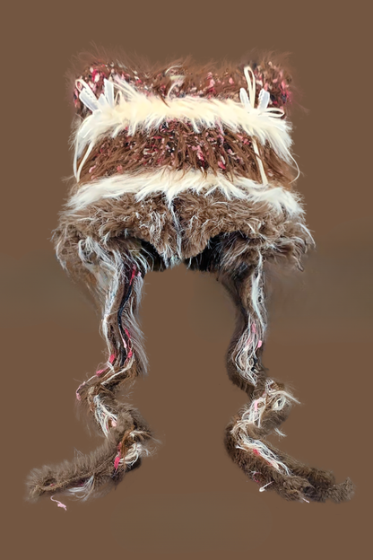 猫耳ファーフェイスプロテクターニット帽