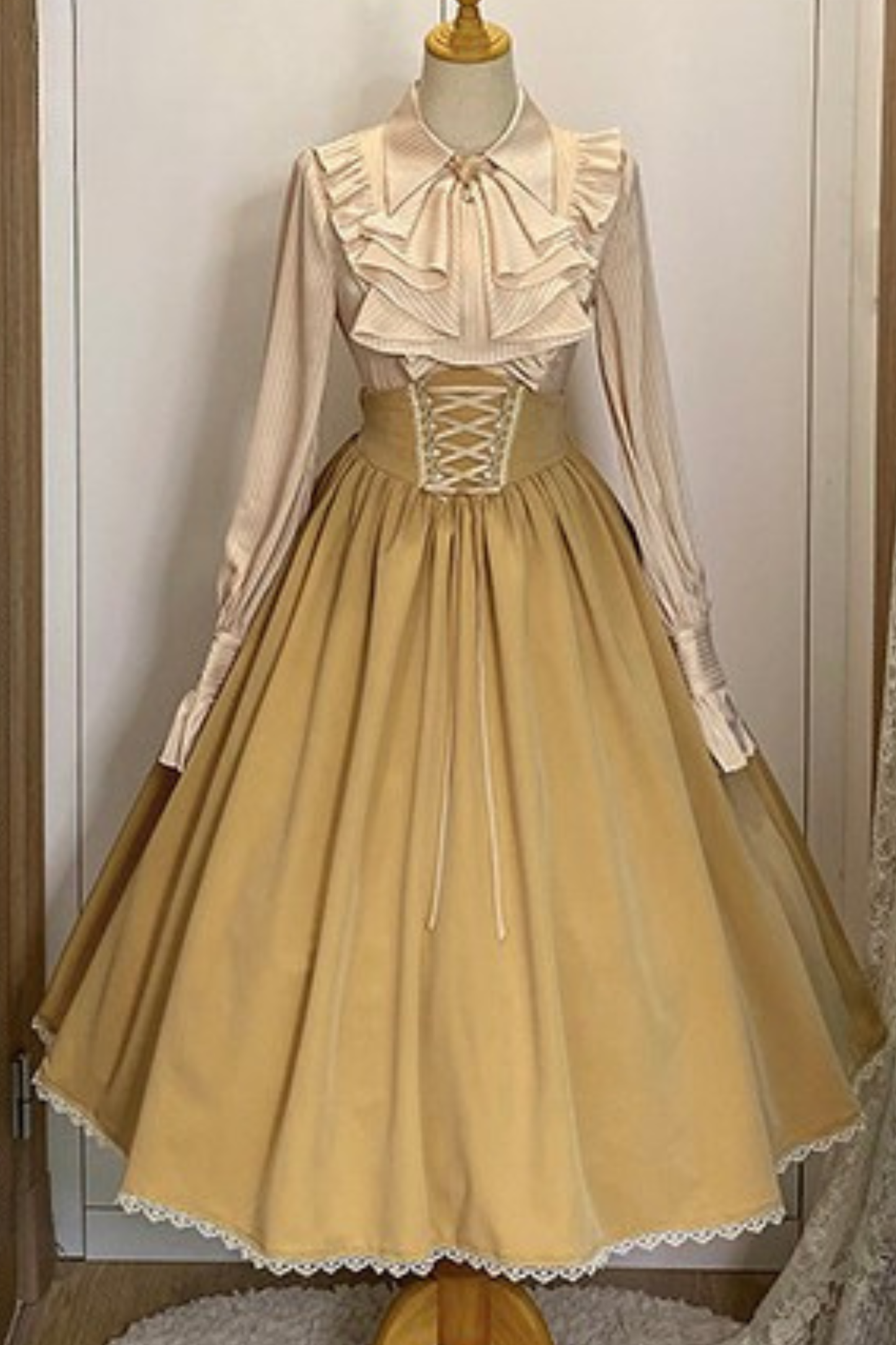 Retro Reversible Fishbone Lolita Skirt