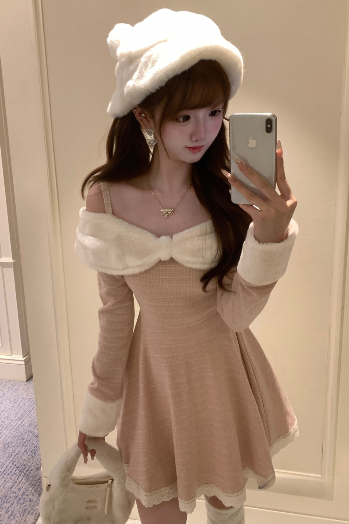 キュートスイートオフショルダーワンピース