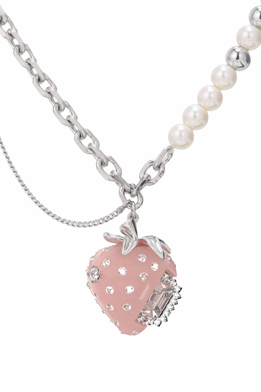 クリーミーストロベリーパールネックレス