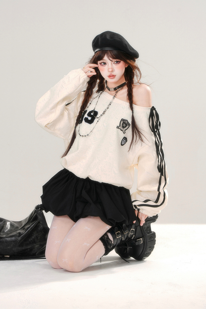 オフショルダースウェットワンピース