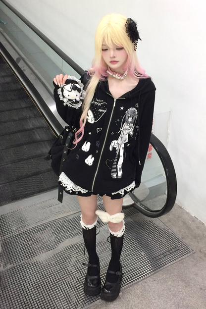 アニメハウスガールフードパーカー