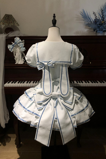 【予約商品】シーソルトラビットアクアセーラードレスセットアップ＋ヘアバンド＋リボンカチューシャ