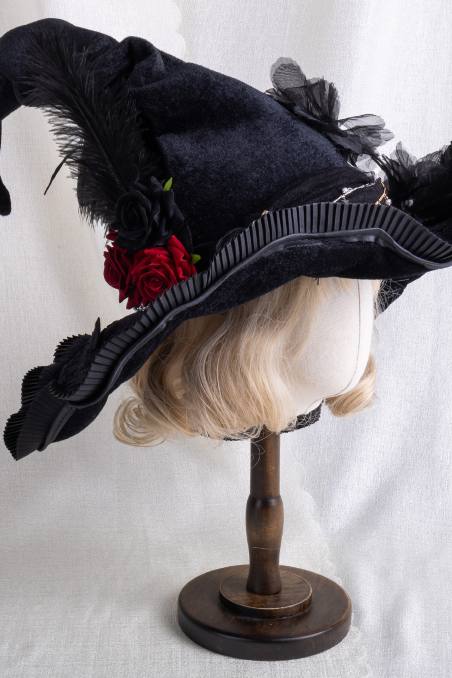 Lace Lolita Gothic Witch Hat + Hat Clip