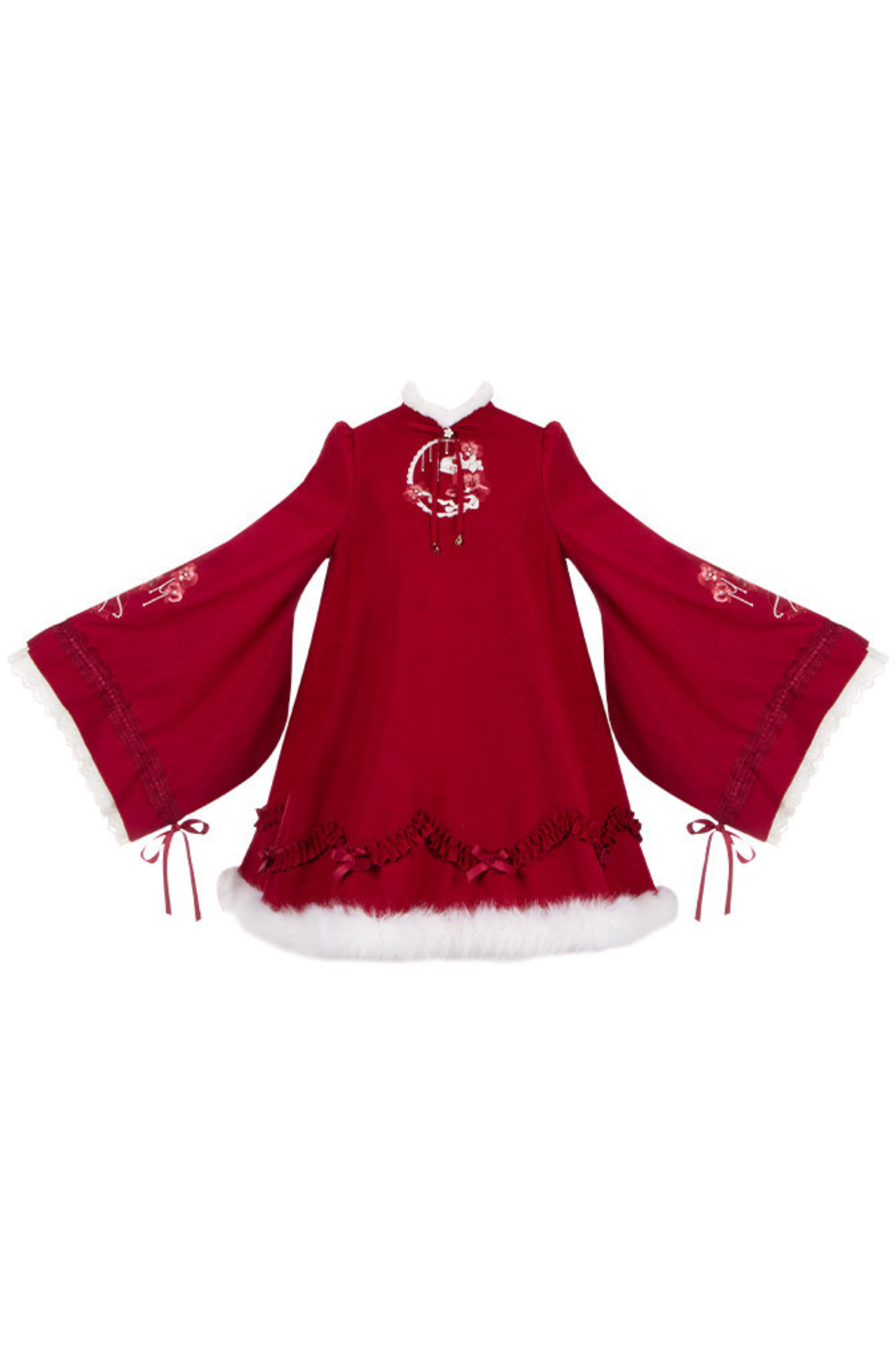 China Big Sleeve Dress + Apron + Skirt + Leg Warmers + Hairband + Clip + Pin