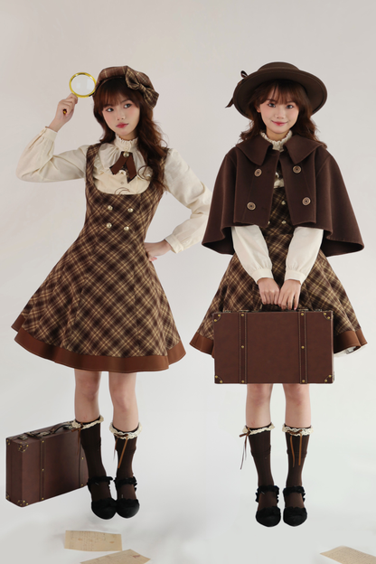 [Reservation Deadline February 3rd] Vintage Detective Series Lapel Cape + Suspender Dress + Ribbon Brooch