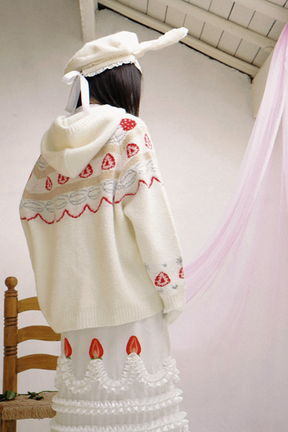 Strawberry Cake Mohair Cardigan