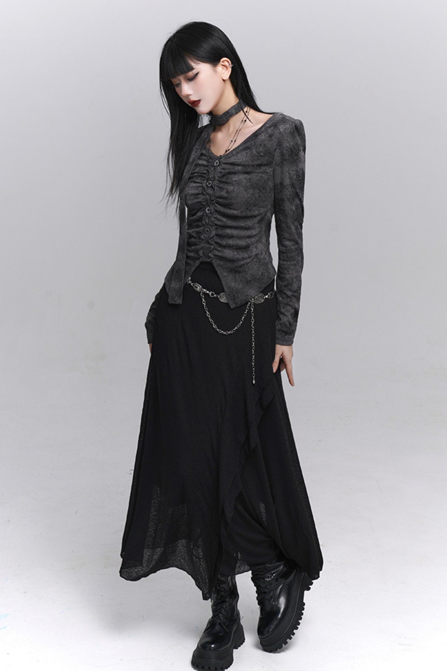 Open Neck Dark Mode Tops