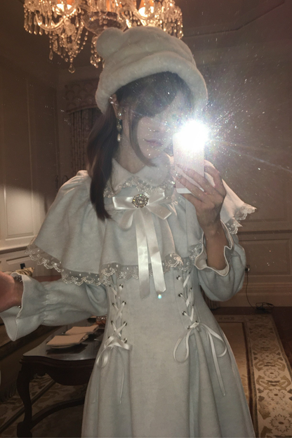 Lace-up Elegant Cape Dress