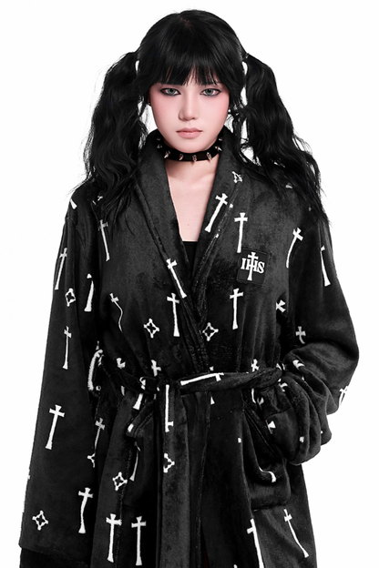 ゴシッククロスフランネルナイトガウンコート+ルーズパンツ+ジャケット