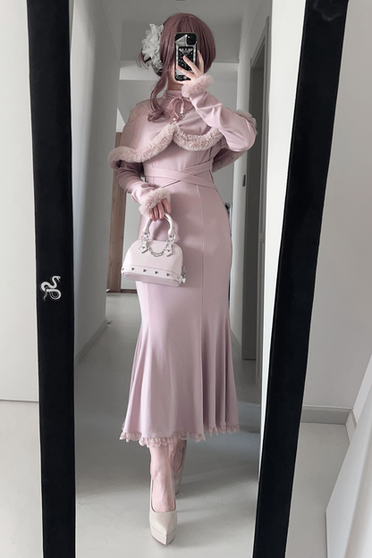 オフショルダークリアマーメイドワンピース