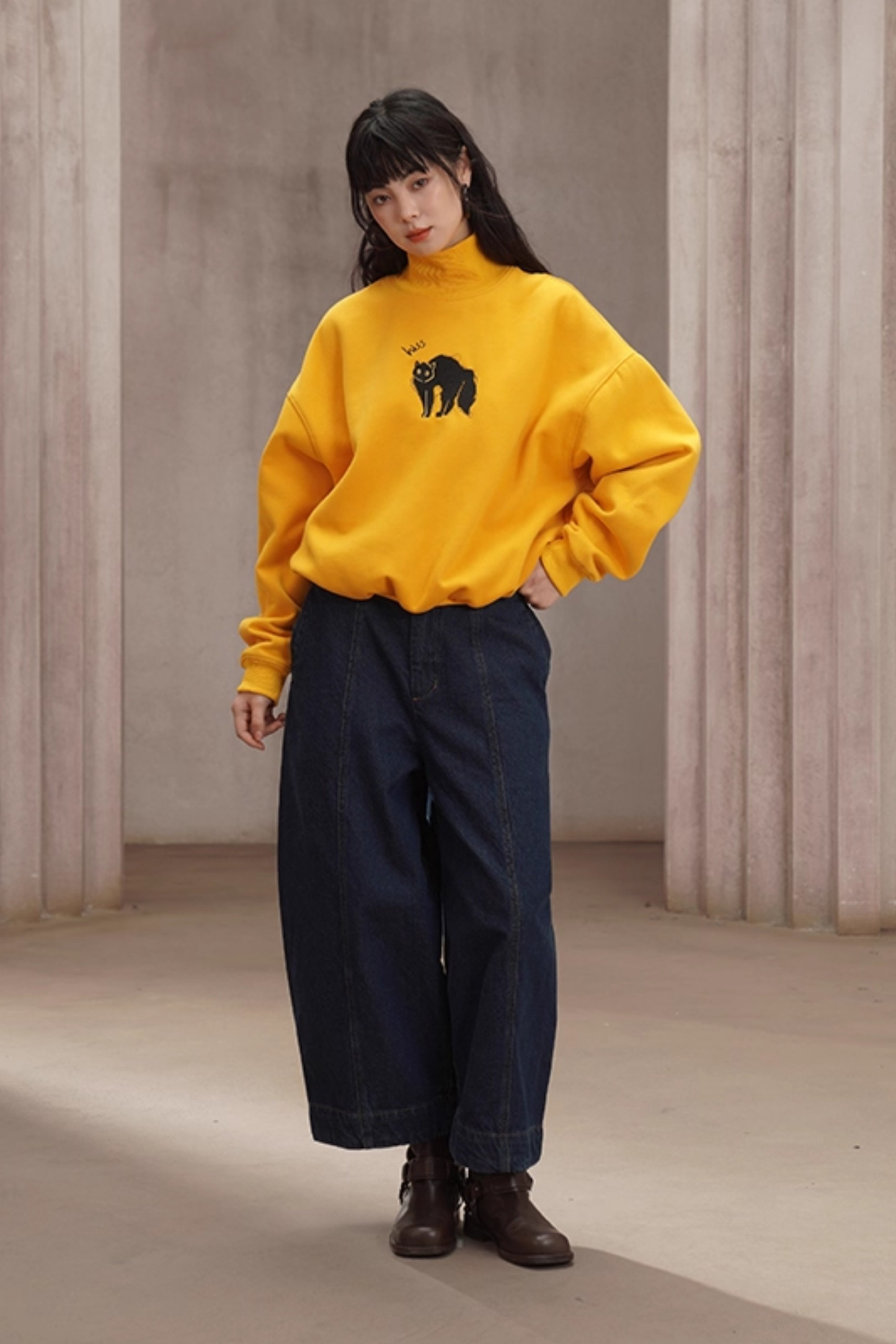 Suncat Yellow Semi-Turtleneck Top