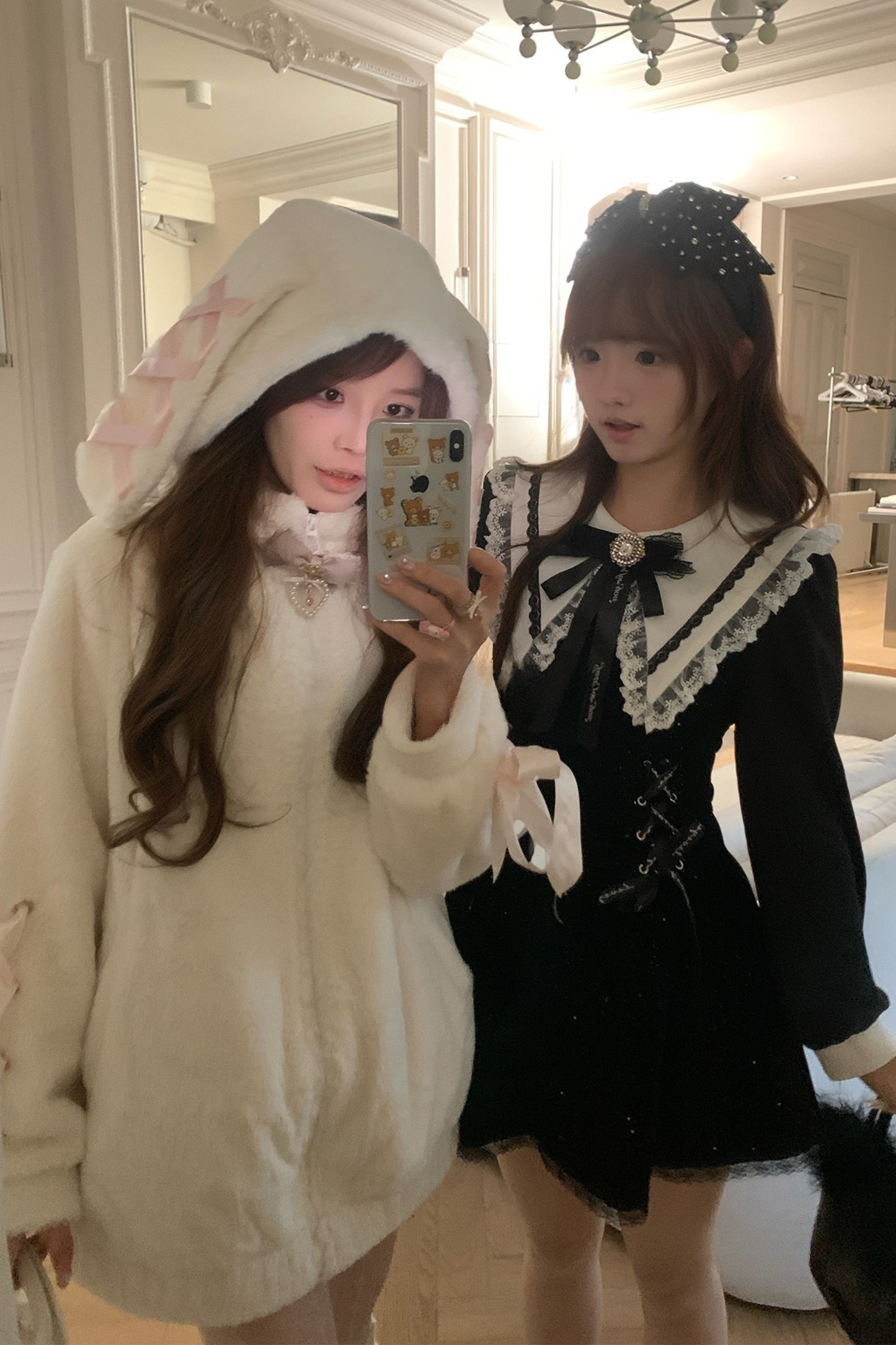 リボンバニーフードジップアップジャケット