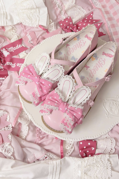 Sheep Puff Polka Dot Shoes