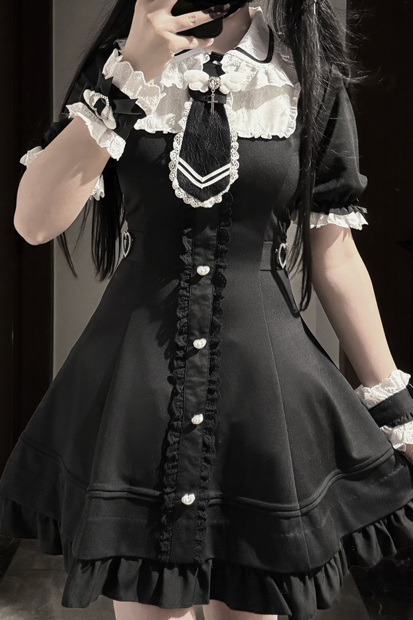 アンジェリックレースパッチワークドレス