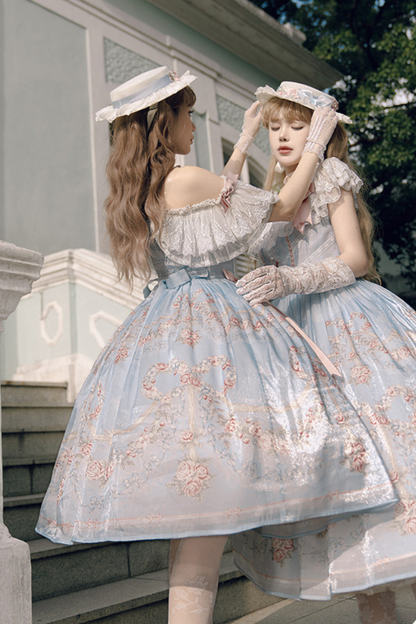 Vilandry Garden Off-Shoulder Dress + Jumper Skirt + Cape