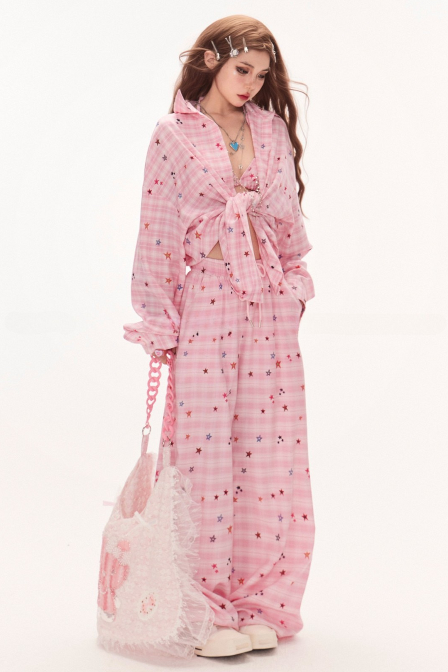 スタールーズシャツ+ルーズワイドパンツ