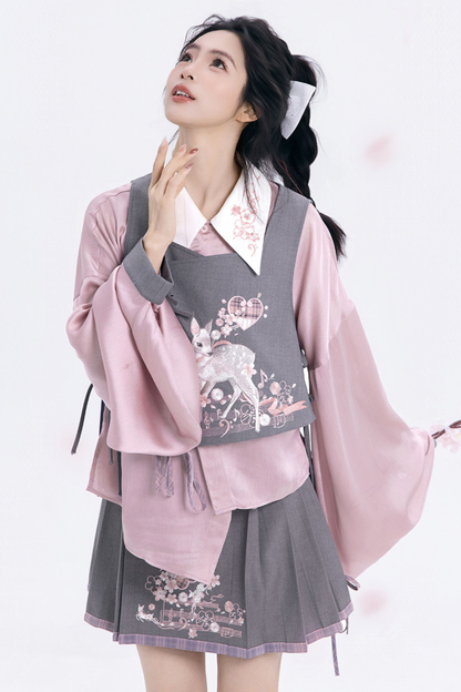 樱花节奏狩猎马甲+衬衫+裙子+裤子+配饰