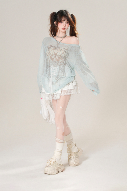 Loose Lace Design Top