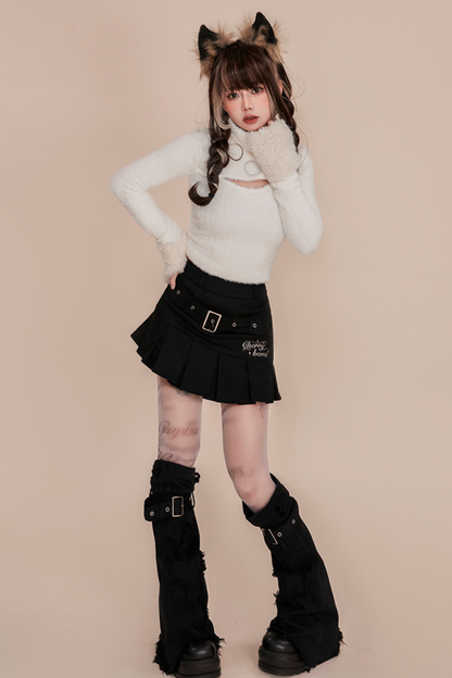 イミテーションミンクスリムニット