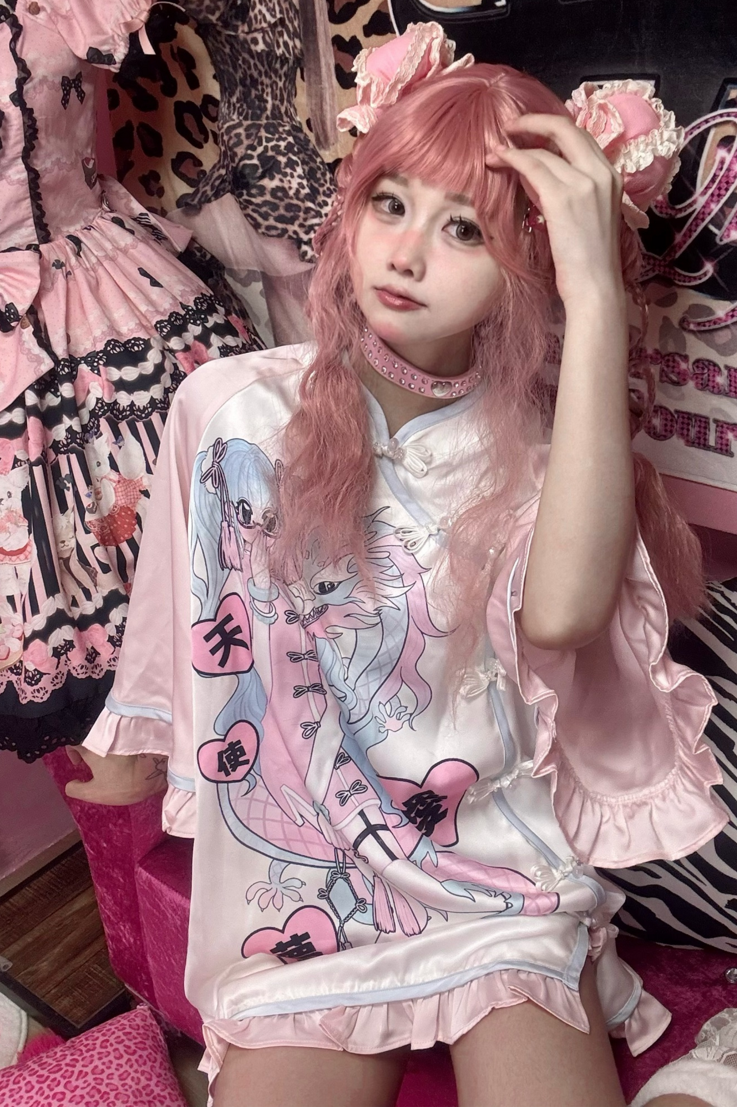 夢愛天使サブカルチャイナTシャツ+ショートパンツ