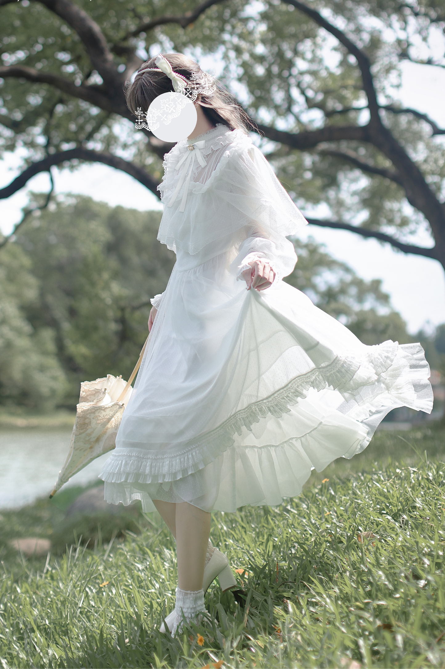 クラシステムエレガントドットガーゼワンピース