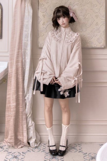 Hanfu Stand Collar Jacket + Puffy Skirt