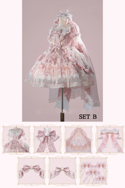 【2月26日予約締切】ラビングスノーピンクロリータロマンティックドレス＋フルセットA/B