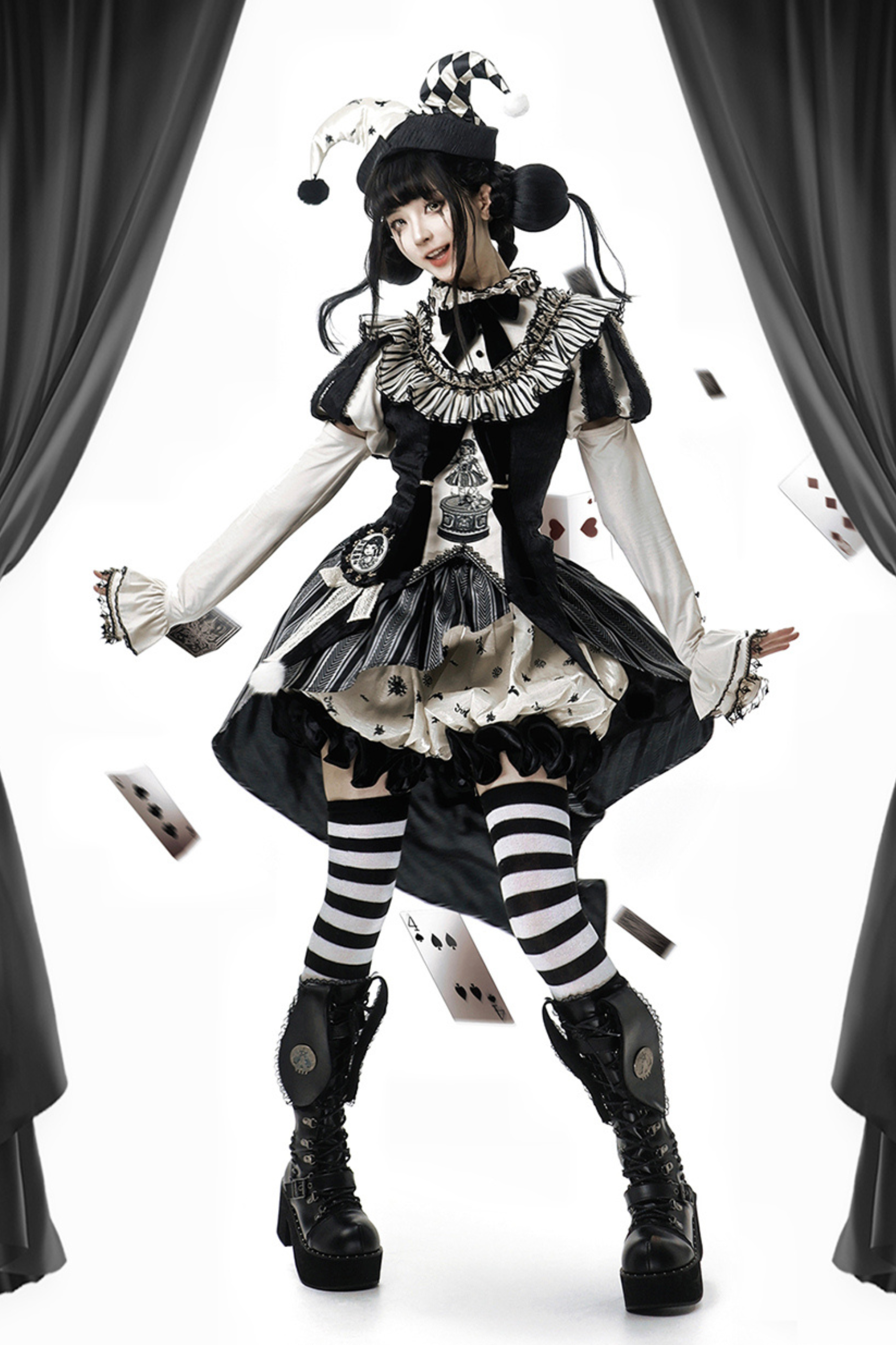 Weird Dark Circus Pierrot Lolita Set – Belchic Weird Dark Circus Pierrot Lolita Set – Belchic