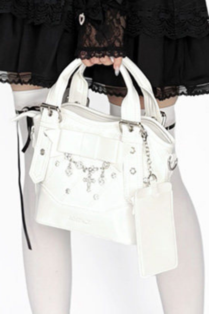 Diamond Patterned Bowknot Tote