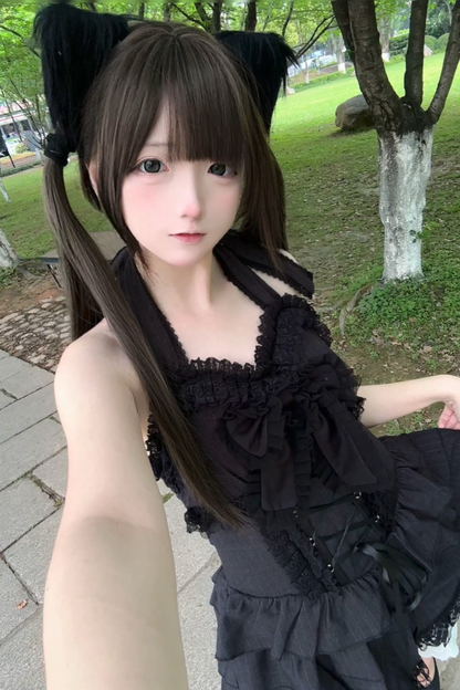 ダークレースリボンドレス+ジャケット