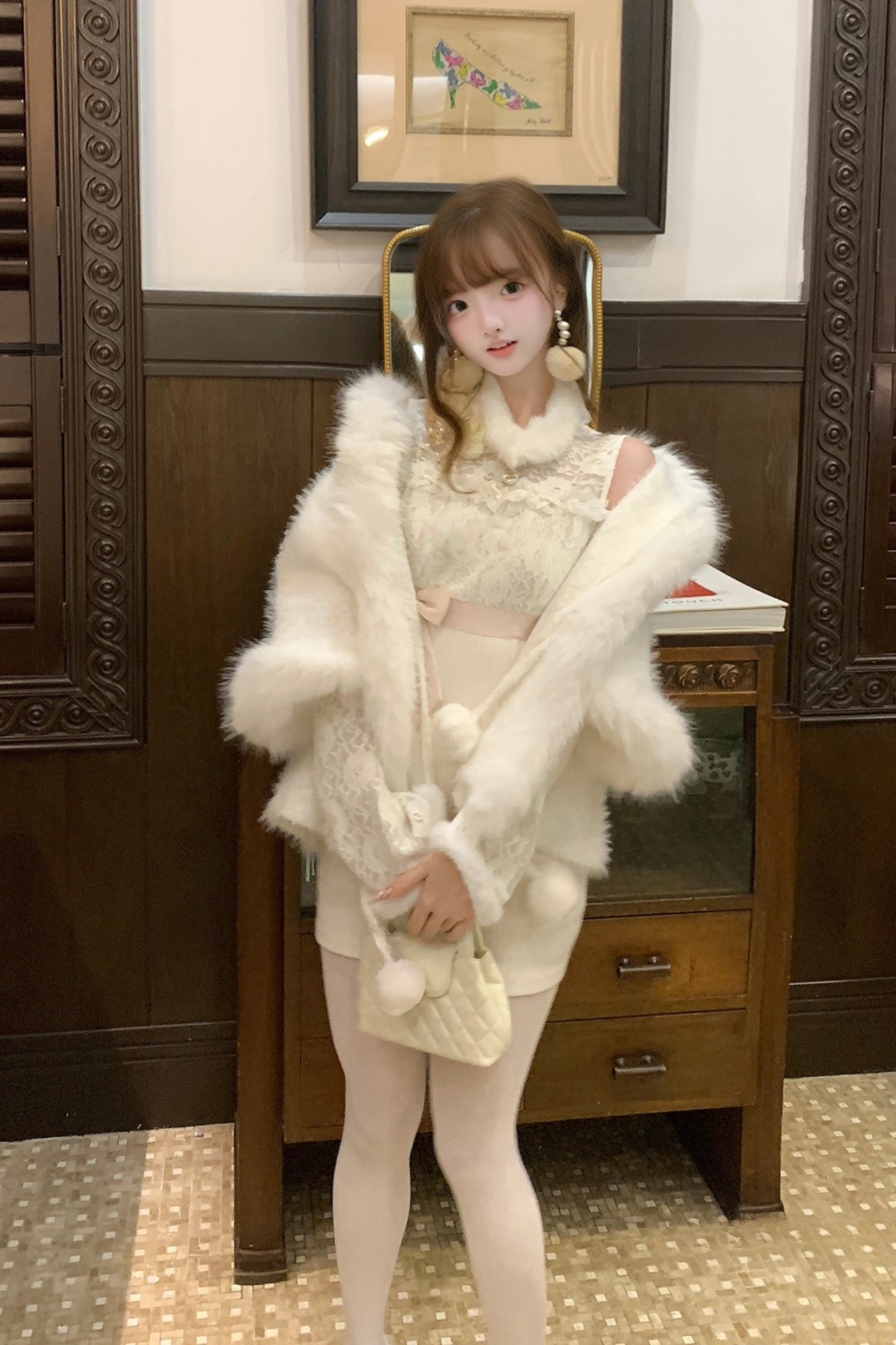 レースエレガントタイトドレス