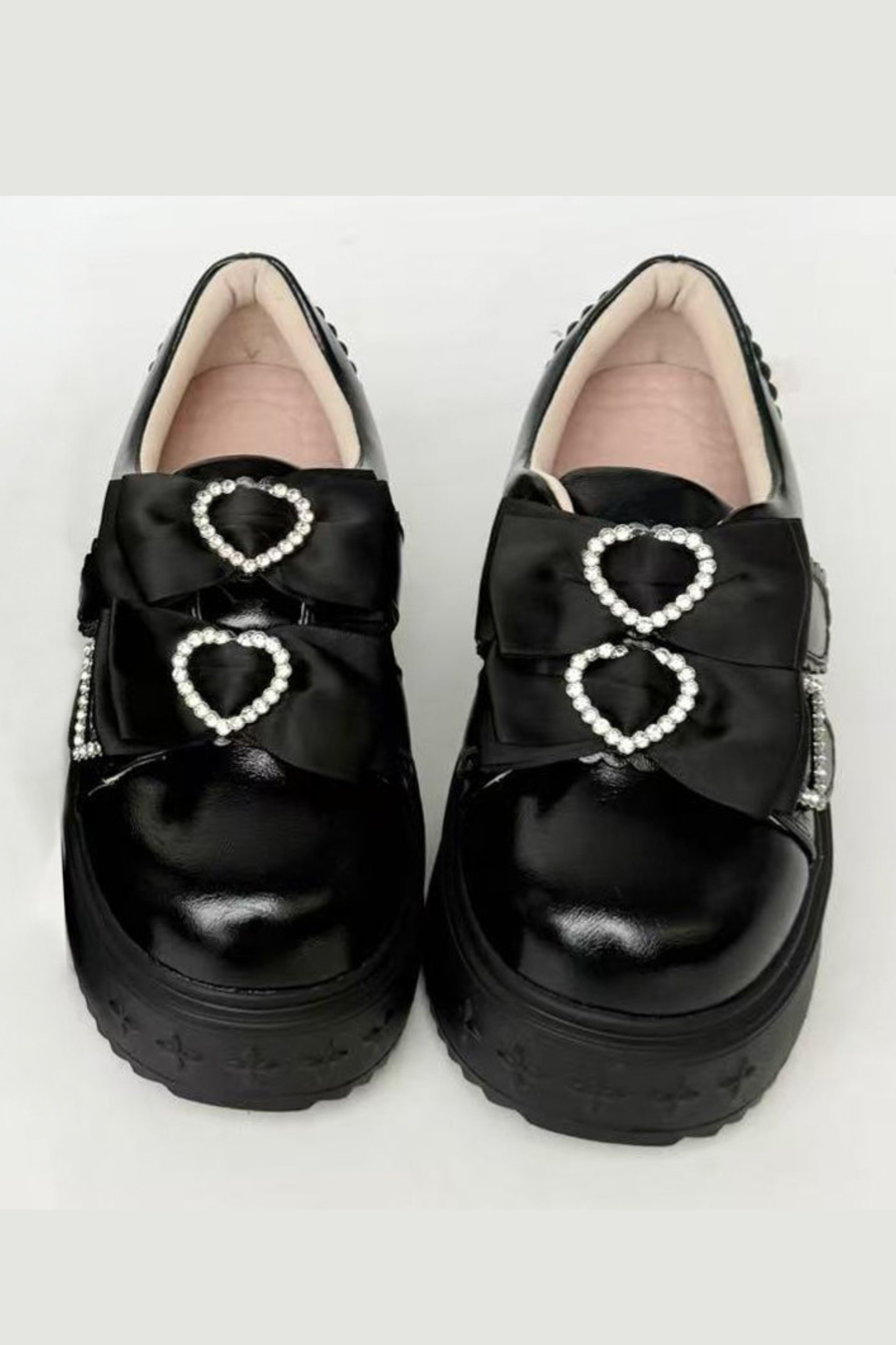 リボンハートプラットフォームシューズ